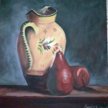 Schilderij getiteld "jar jaune" door Abdelkarim Saidani, Origineel Kunstwerk