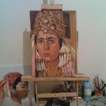 Pittura intitolato "femme de tlemcen al…" da Abdelkarim Saidani, Opera d'arte originale