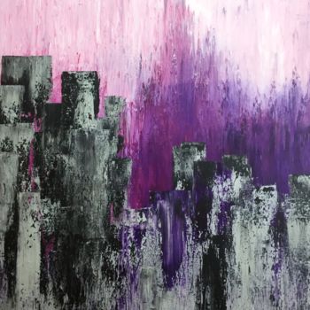 Schilderij getiteld "Purple Rain" door Karin Amtmann (K. Amtmann), Origineel Kunstwerk, Acryl