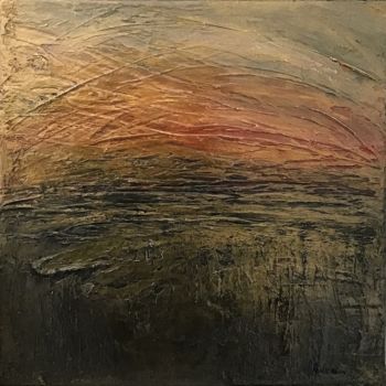 Painting titled "Pannonian sunset" by Karin Amtmann (K. Amtmann), Original Artwork, Acrylic