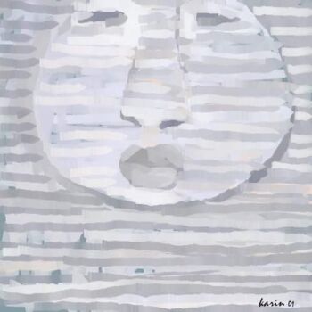 Digital Arts titled "Lune rayée" by Karin Germanier, Original Artwork