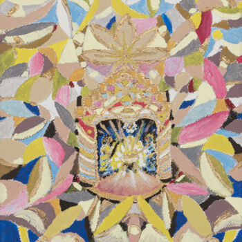 Картина под названием "Krippe Mosaik" - Karin Sternberg, Подлинное произведение искусства, Масло