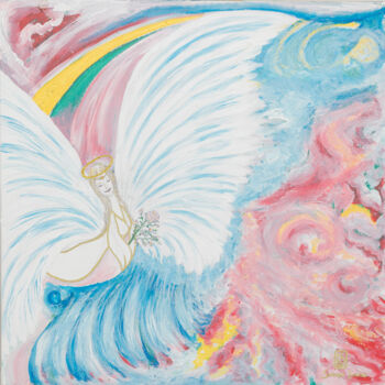 Malerei mit dem Titel "Engel der Liebe" von Karin Sternberg, Original-Kunstwerk, Acryl