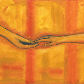 Malerei mit dem Titel "Hände" von Karin Sternberg, Original-Kunstwerk, Öl