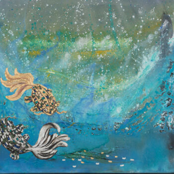 Malerei mit dem Titel "Fische" von Karin Sternberg, Original-Kunstwerk, Öl