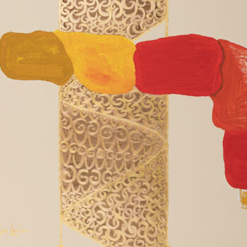 Malerei mit dem Titel "Treppenhaus 3 / 11…" von Karin Sternberg, Original-Kunstwerk, Acryl