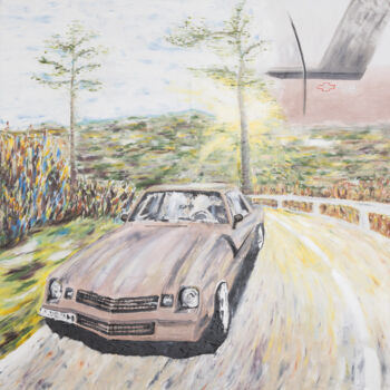 Peinture intitulée "Nachbar`s Camaro" par Karin Sternberg, Œuvre d'art originale, Huile