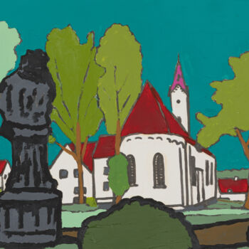 Malerei mit dem Titel "Frauenkirche 4 von 4" von Karin Sternberg, Original-Kunstwerk, Öl