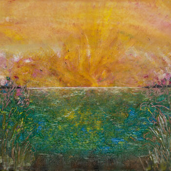 Malerei mit dem Titel "Landschaft 2024 02…" von Karin Sternberg, Original-Kunstwerk, Öl