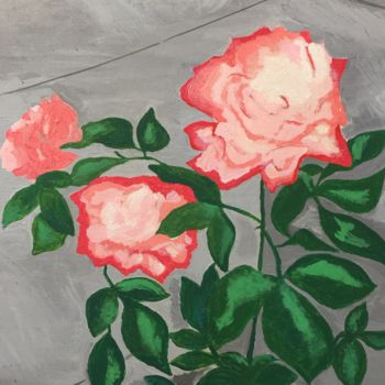 Painting titled "Rose" by Karina Amelova, Original Artwork, Acrylic