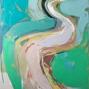 Painting titled "My way 09" by Kariko Ono, Original Artwork, Oil Mounted on Wood Stretcher frame