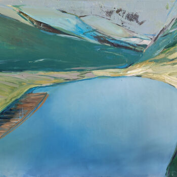 Malarstwo zatytułowany „Landscape 18” autorstwa Kariko Ono, Oryginalna praca, Olej Zamontowany na Drewniana rama noszy