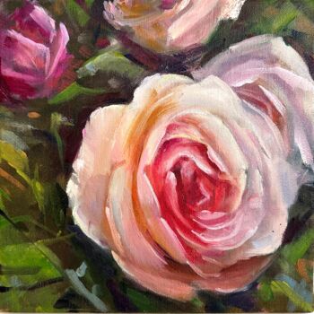 Картина под названием "«Симфония роз»" - Karina Frolova, Подлинное произведение искусства, Масло