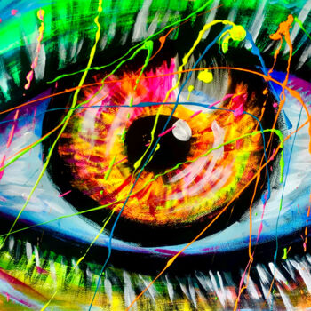 Painting titled "Colourful Eye" by Karina Kifel, Original Artwork, Acrylic