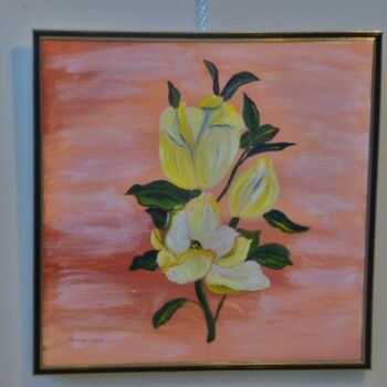 Painting titled "Flowers" by Karina Muliar, Original Artwork, Oil