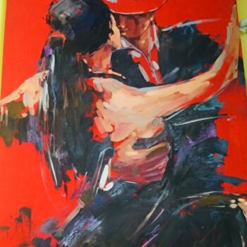 Peinture intitulée "Dance of love" par Karina Pomazan, Œuvre d'art originale, Huile