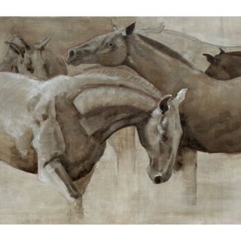 "Horses" başlıklı Tablo Karina Sydelnyk tarafından, Orijinal sanat, Petrol Ahşap Sedye çerçevesi üzerine monte edilmiş