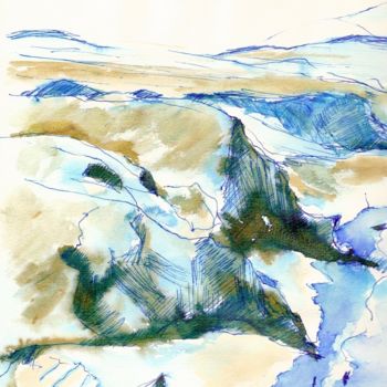 Zeichnungen mit dem Titel "Fuerteventura_2" von Karina Plachetka, Original-Kunstwerk, Tinte