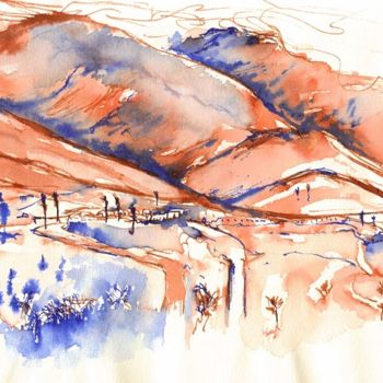 绘画 标题为“Canarias landscapes” 由Karina Plachetka, 原创艺术品, 墨