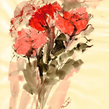Schilderij getiteld "Ink Flowers Collect…" door Karina Plachetka, Origineel Kunstwerk, Inkt