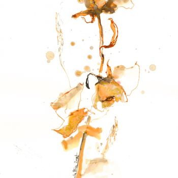 Disegno intitolato "Ink Flowers Collect…" da Karina Plachetka, Opera d'arte originale, Inchiostro