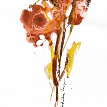 Pintura intitulada "Ink Flowers Collect…" por Karina Plachetka, Obras de arte originais, Tinta