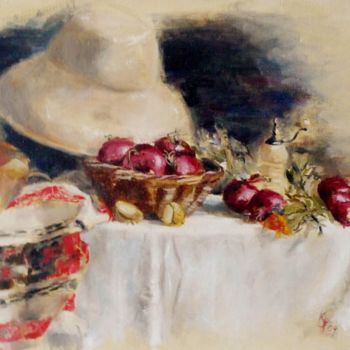 Malerei mit dem Titel "Red onions" von Karina Plachetka, Original-Kunstwerk