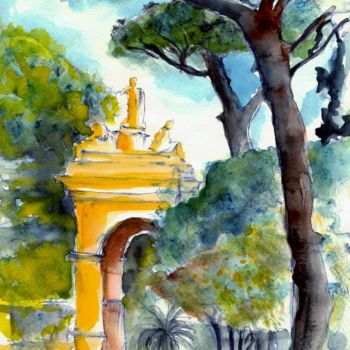 Painting titled "Rom, life sketch" by Karina Plachetka, Original Artwork, Watercolor