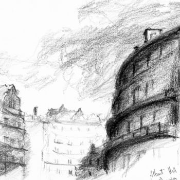 Zeichnungen mit dem Titel "The streets of Lond…" von Karina Plachetka, Original-Kunstwerk, Bleistift