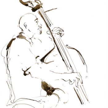 Drawing titled "Jazz musicians_6" by Karina Plachetka, Original Artwork, Ink