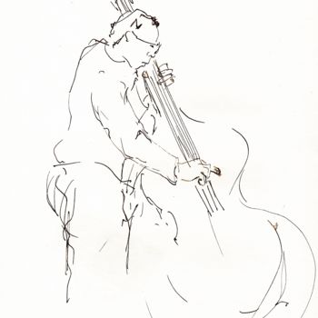 Drawing titled "Jazz musicians_9" by Karina Plachetka, Original Artwork, Ink