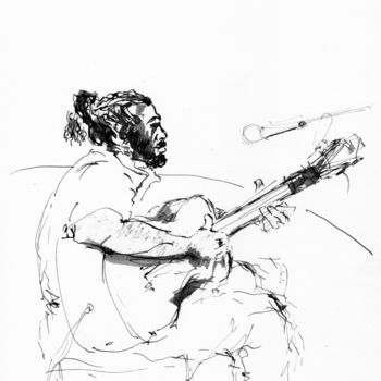 Rysunek zatytułowany „Jazz musicians_16” autorstwa Karina Plachetka, Oryginalna praca, Atrament