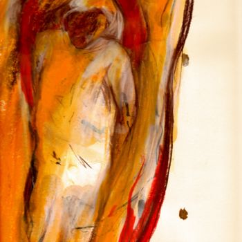 Zeichnungen mit dem Titel "Framed figure" von Karina Plachetka, Original-Kunstwerk, Pastell