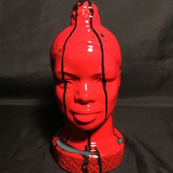 Escultura titulada "L’homme rouge" por Francesco Black Bird, Obra de arte original, Accesorios