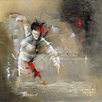 Pittura intitolato "Ocre rouge de flame…" da Karine Brailly, Opera d'arte originale