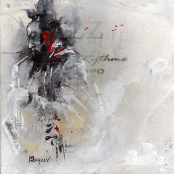Painting titled "SaxOmbre" by Karine Brailly, Original Artwork