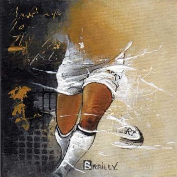 Schilderij getiteld "Jeu de jambe" door Karine Brailly, Origineel Kunstwerk