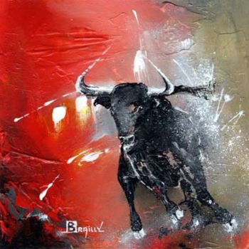 Peinture intitulée "Le respect du taure…" par Karine Brailly, Œuvre d'art originale