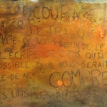 Painting titled "Le courage" by Karine Brescia, Original Artwork