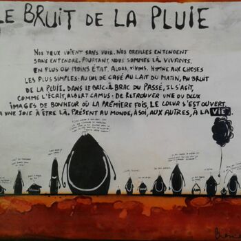 Peinture intitulée "le bruit de la pluie" par Karine Brescia, Œuvre d'art originale