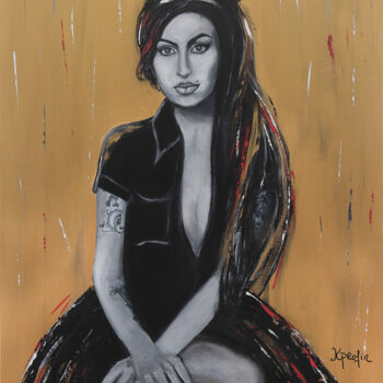Картина под названием "Amy winehouse" - Karine Colombani (KARINECO'ART), Подлинное произведение искусства, Акрил