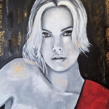 Malerei mit dem Titel "CHARLIZE THERON" von Karine Colombani (KARINECO'ART), Original-Kunstwerk, Acryl