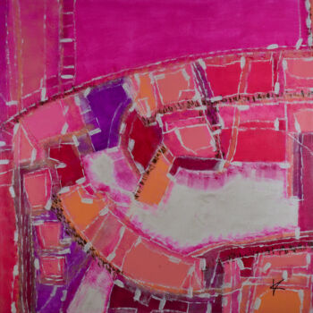 Pintura titulada "CAMARGUE ROSE 2" por Karine D'Arlhac, Obra de arte original, Acrílico Montado en Bastidor de camilla de ma…