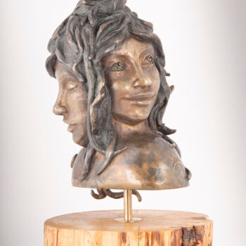Sculpture intitulée "Choix de vie" par Juka, Œuvre d'art originale, Bronze