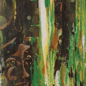 Ζωγραφική με τίτλο "the green connectio…" από Juka, Αυθεντικά έργα τέχνης, Ακρυλικό