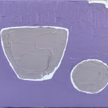 Peinture intitulée "Nature morte violet…" par Karine Lejeune, Œuvre d'art originale, Huile Monté sur Châssis en bois