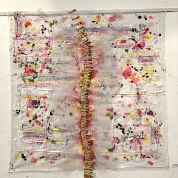 "La colonne de l'ange" başlıklı Tekstil Sanatı Karine Szczépaniak tarafından, Orijinal sanat, Nakış