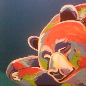 Peinture intitulée "quiet bear" par Karine Wingel, Œuvre d'art originale, Acrylique