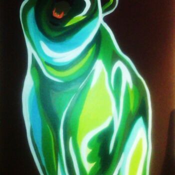 Peinture intitulée "viral....green male" par Karine Wingel, Œuvre d'art originale