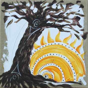 Pintura titulada "Arbre de Vie / Opal…" por Karine Cathala (KA), Obra de arte original, Acrílico